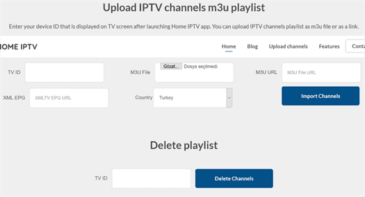 home iptv kanal listesi yükleme ekranı